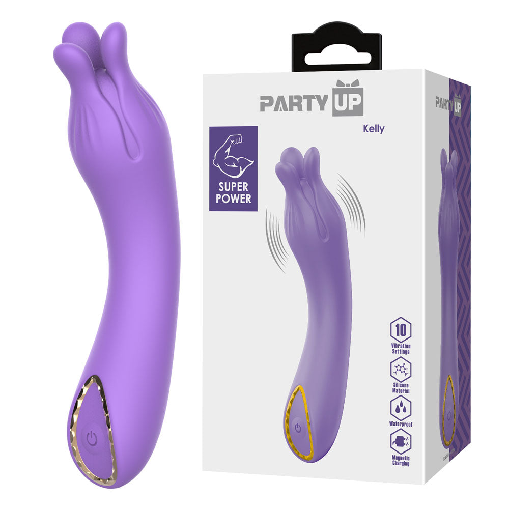 Party Up KELLY -  -  13.7 cm USB Rechargeable Vibrator with soft silicone tentacles and 10 vibration modes