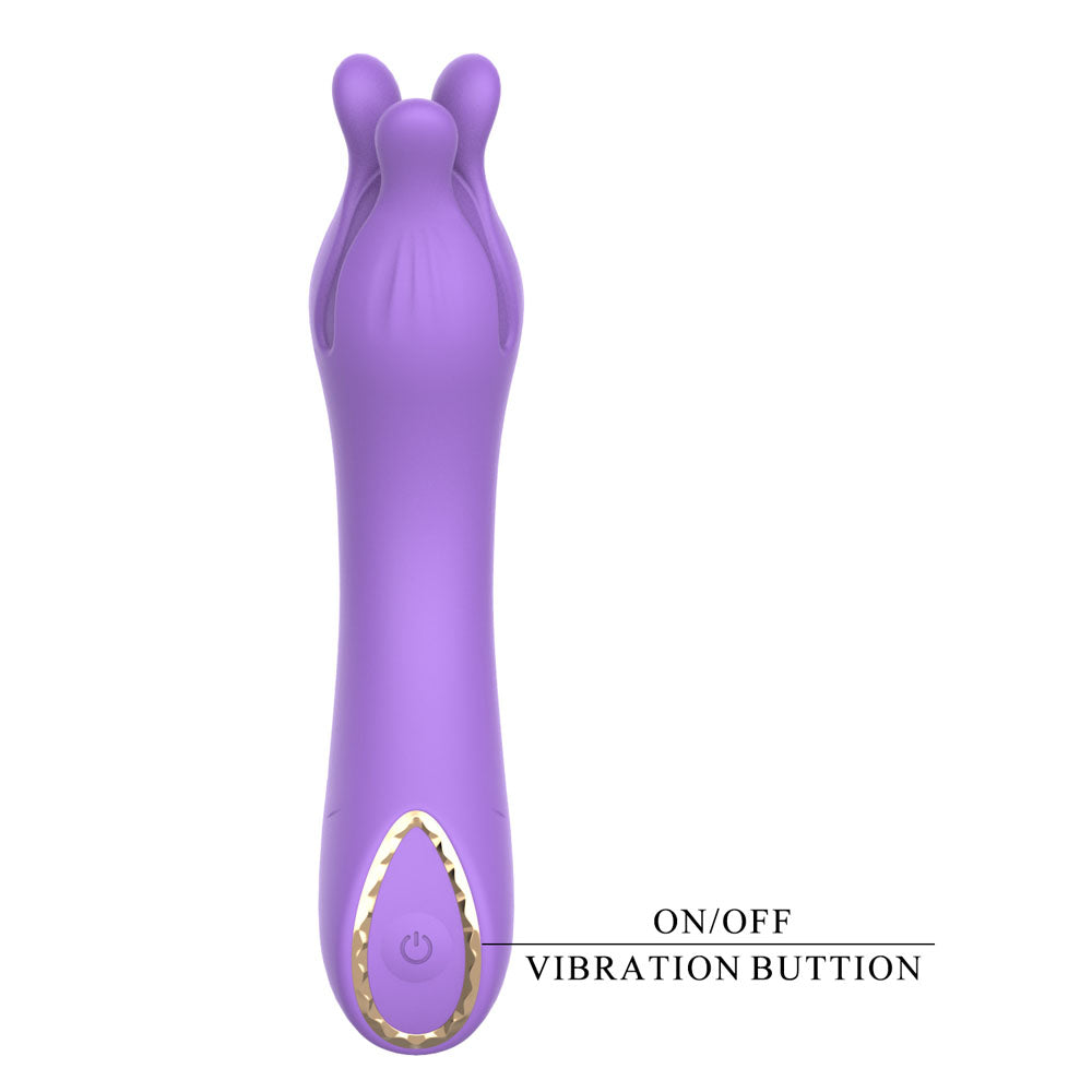 Party Up KELLY -  -  13.7 cm USB Rechargeable Vibrator in vibrant purple with easy-to-use vibration button.
