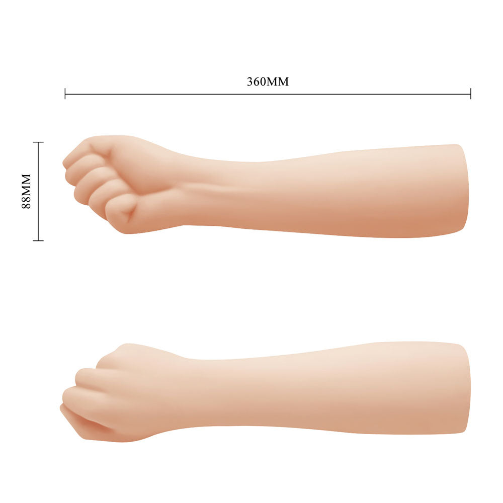 Party Up TONY Fist - 36 cm Fist Dildo showcasing a lifelike arm and fist design in realistic detail.