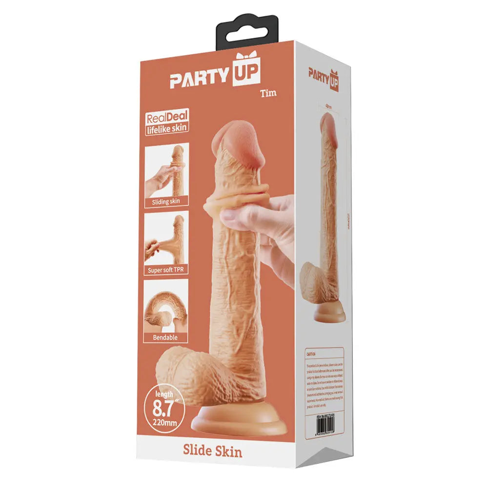 Party Up TIM Slide Skin Dong -  22 cm Flexible Dildo Party Up Discreet Intimate Essentials.