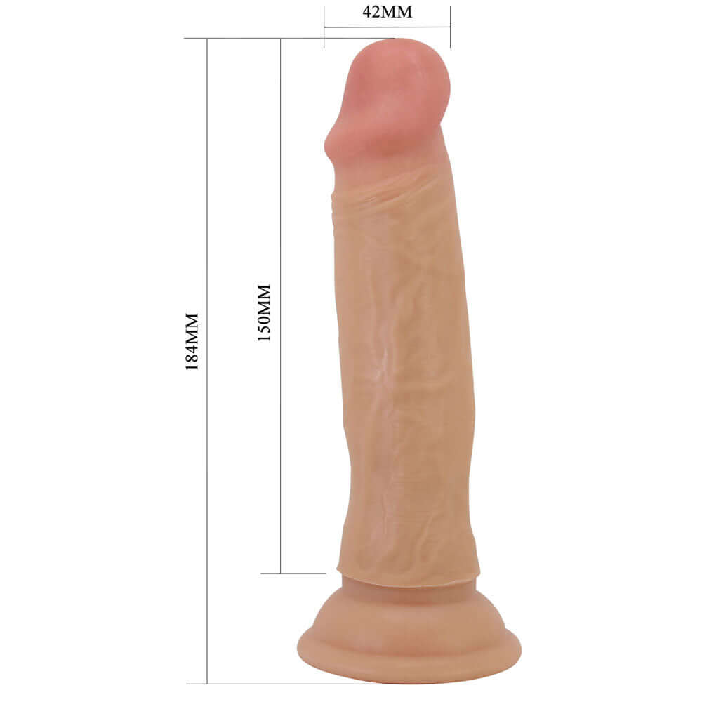 Party Up TOM Slide Skin Dong -  18.4 cm Flexible Dildo with realistic design and suction cup for added sensations.