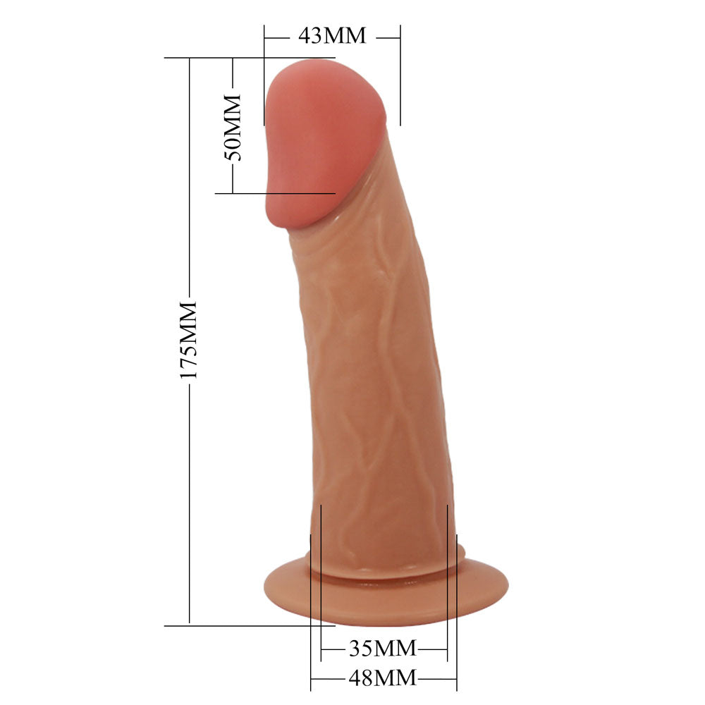 Party Up NATHAN Strap-On - 17.5 cm Hollow Strap-On showcased with dimensions for perfect fit and stimulation.