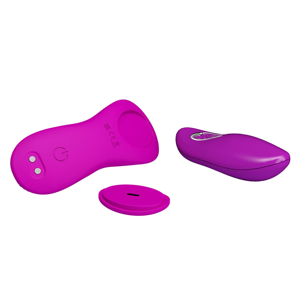Party Up MICHAEL Panty Vibe -  -  USB Rechargeable Panty Vibrator with Wireless Remote Control in vibrant purple color.