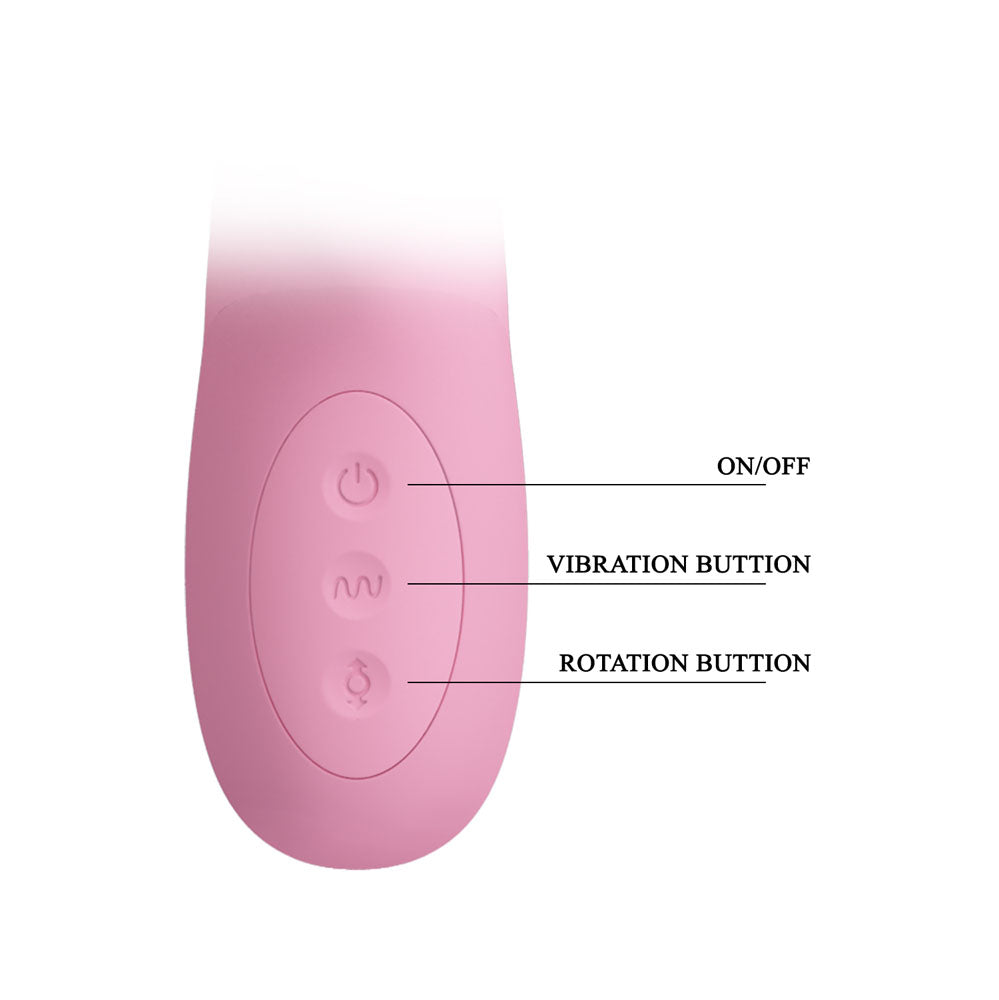 Party Up DEAN Wavy Rotation Vibe -  -  23.8 cm USB Rechargeable Rotating Rabbit Vibrator control buttons image.