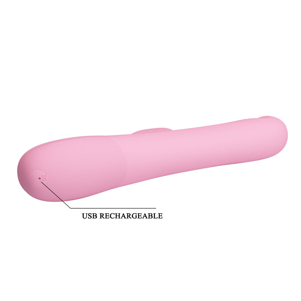 Party Up DEAN Wavy Rotation Vibe -  -  23.8 cm USB Rechargeable Rotating Rabbit Vibrator with USB charging feature.