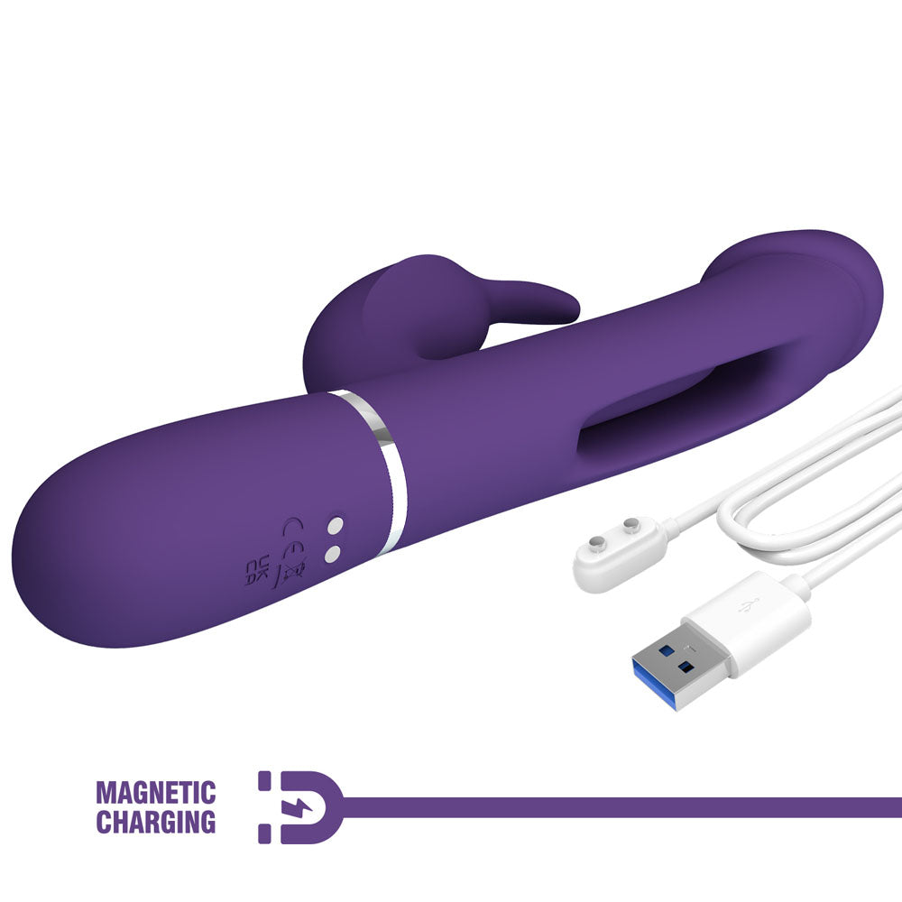 Party Up DAVID Swinging Vibe -  -  23.2 cm USB Rechargeable Rabbit Vibrator with Flicking Arm with magnetic charging.