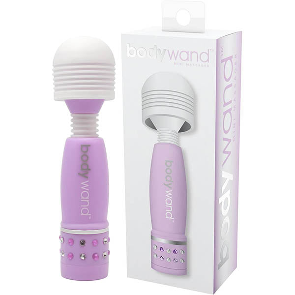 Bodywand Mini - Lavender Mini Massager with soft-touch design and splashproof features in packaging.