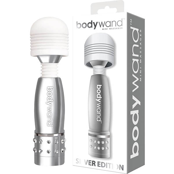 Bodywand Mini - Silver Mini Massager Wand with soft-touch design and splashproof features, ideal for intimate essentials for her.