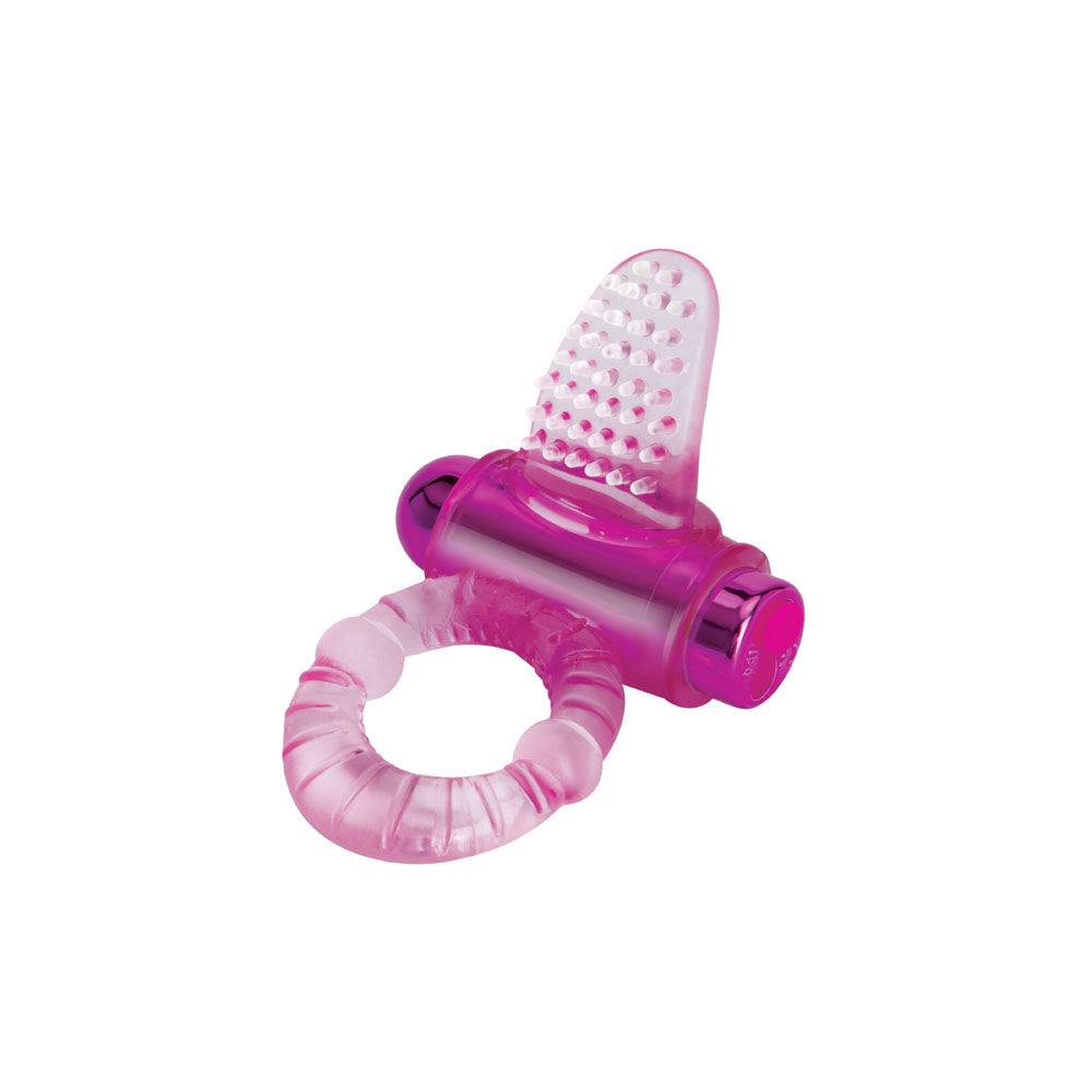 Bodywand Rechargeable Lick It Pleasure Ring -  USB Rechargeable Vibrating Cock Ring with textured tongue-shaped stimulator