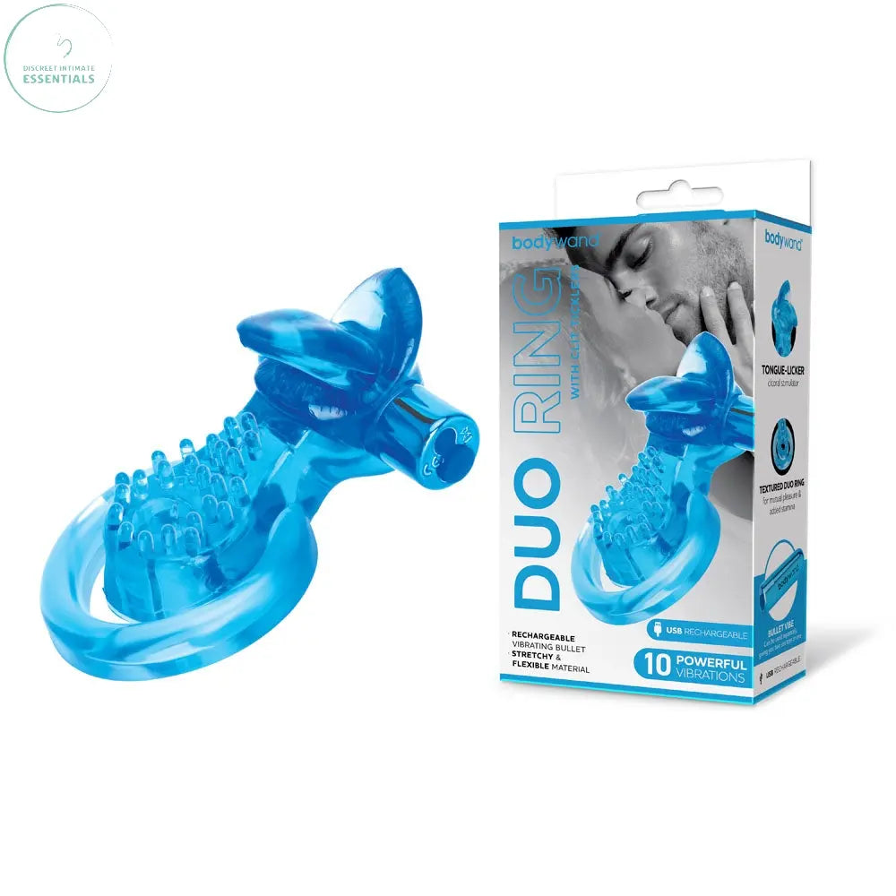 Affordable quality Bodywand Rechargeable Duo Ring with Clit Tickler -  USB Rechargeable Vibrating Cock Ring  from Bodywand by Discreet Intimate Essentials with Discreet Delivery 