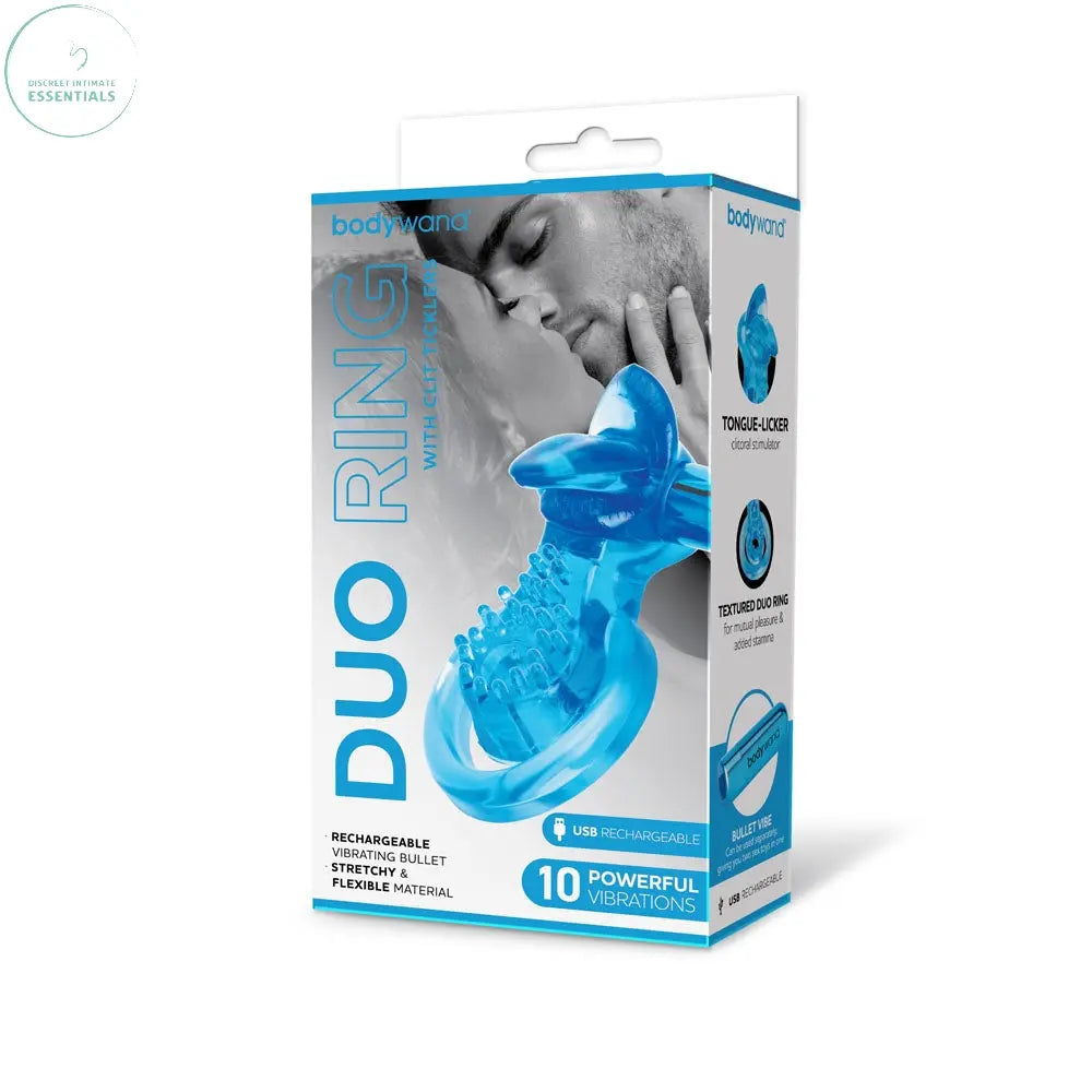 Affordable quality Bodywand Rechargeable Duo Ring with Clit Tickler -  USB Rechargeable Vibrating Cock Ring  from Bodywand by Discreet Intimate Essentials with Discreet Delivery 