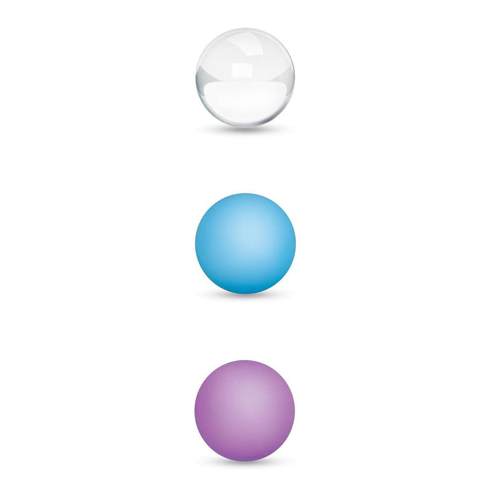 Bodywand Squeeze Mix & Match Kegel Set - Weighted Kegel Balls Set featuring three colorful kegel balls in varying sizes.
