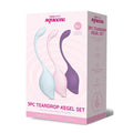 Bodywand Squeeze 3pc Teardrop Kegel Set - Weighted Kegel Set - 3 Piece Kit packaging image with variable weights.