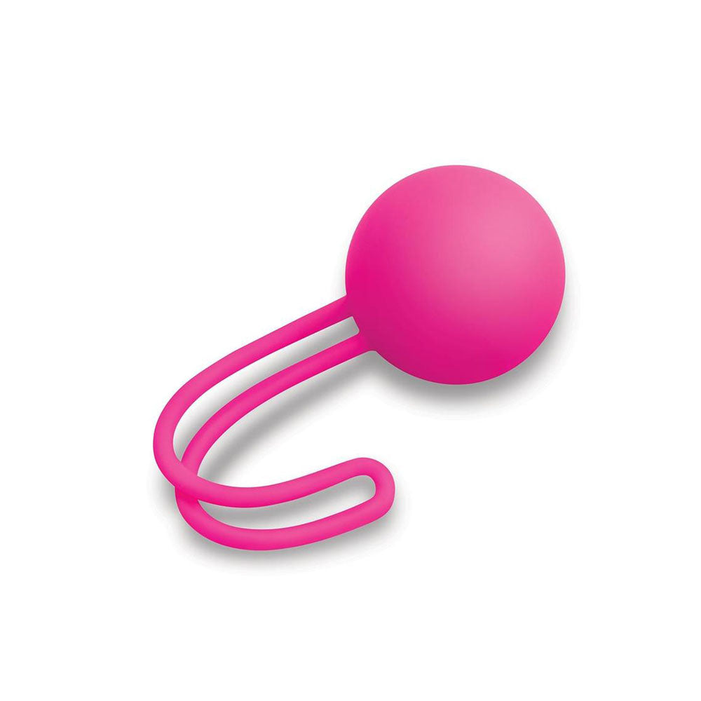 Bodywand Squeeze Single Ball Kegel Toner in pink, a perfect beginner weighted kegel ball for discreet training.