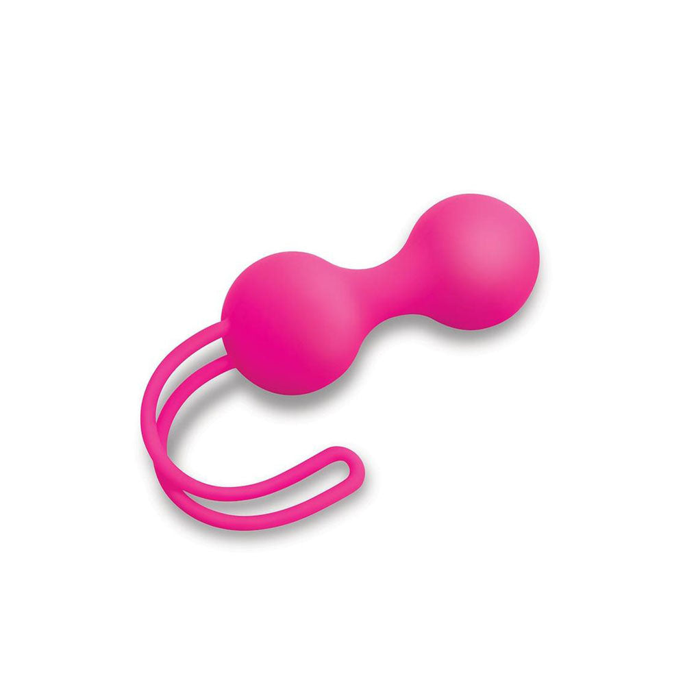 Bodywand Squeeze Medium Kegel Duo -  Kegel Balls - 50 grams in a bright pink color, designed for pelvic floor training.