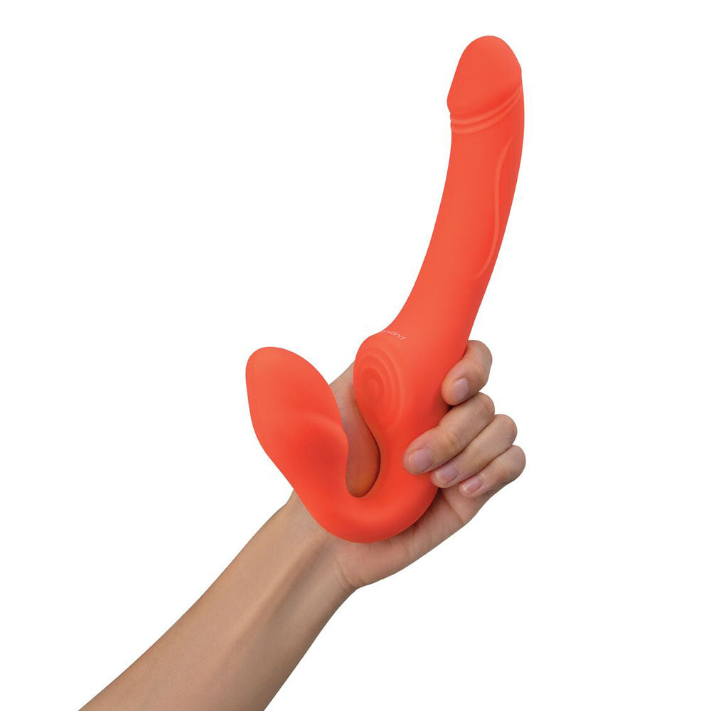 Bodywand ID Access Strapless Strap-On - Orange 15.2 cm USB Rechargeable Strapless Strap-On held in hand