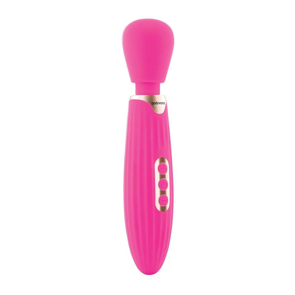 Bodywand RUMBLE WAND 8 Inch - Hot, a rechargeable massage wand with 5 vibration modes and easy controls.