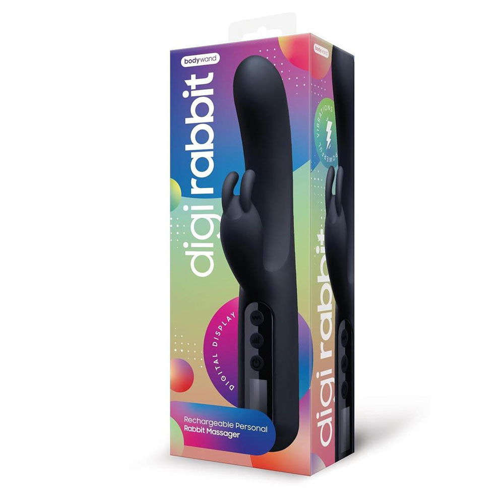 Bodywayd Digi Rabbit - 23 cm USB Rechargeable Rabbit Vibrator packaging, sleek design and digital display.
