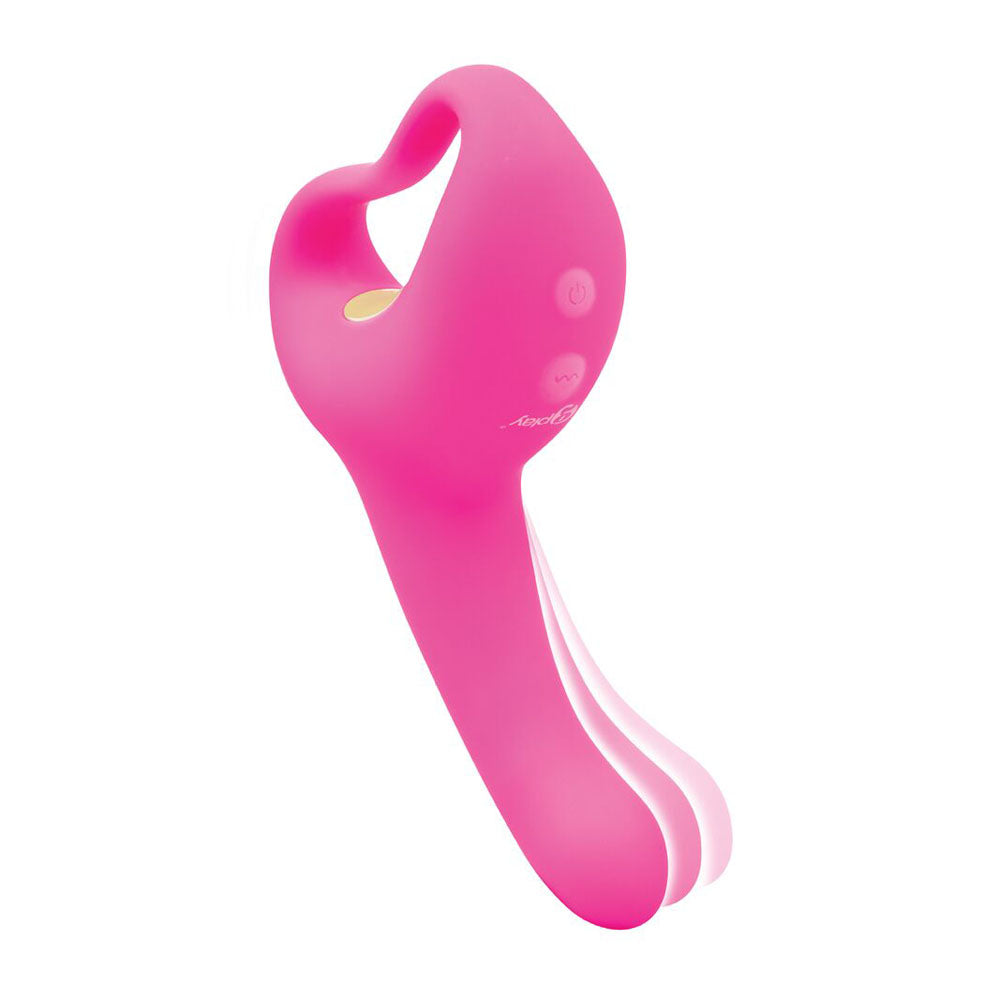 Bodywand G-Play Ultimate Come Hither Squirt Master - 19 cm USB Rechargeable Vibrator in pink for g-spot stimulation.