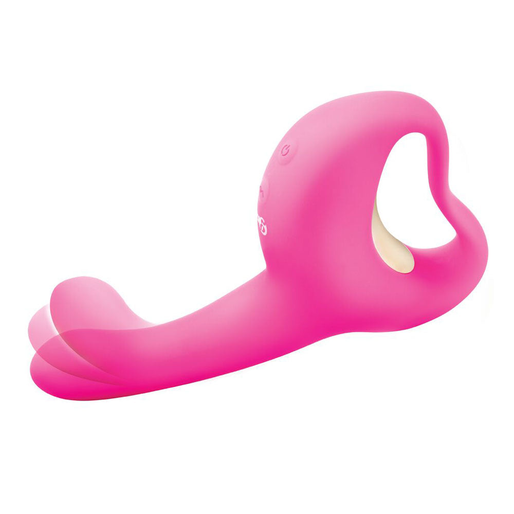 Bodywand G-Play Ultimate Come Hither Squirt Master -  19 cm USB Rechargeable Vibrator in vibrant pink for G-spot stimulation.