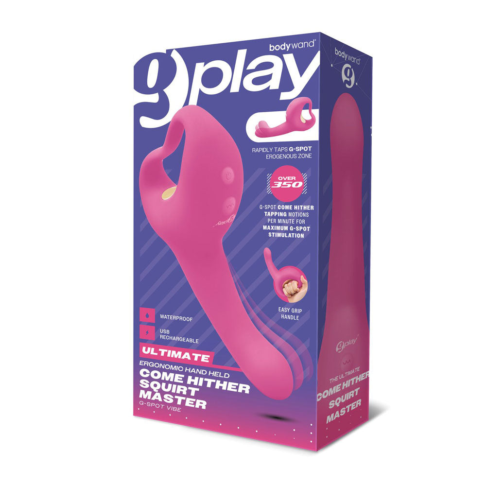 Bodywand G-Play Ultimate Come Hither Squirt Master - 19 cm USB Rechargeable Vibrator packaging with ergonomic design.