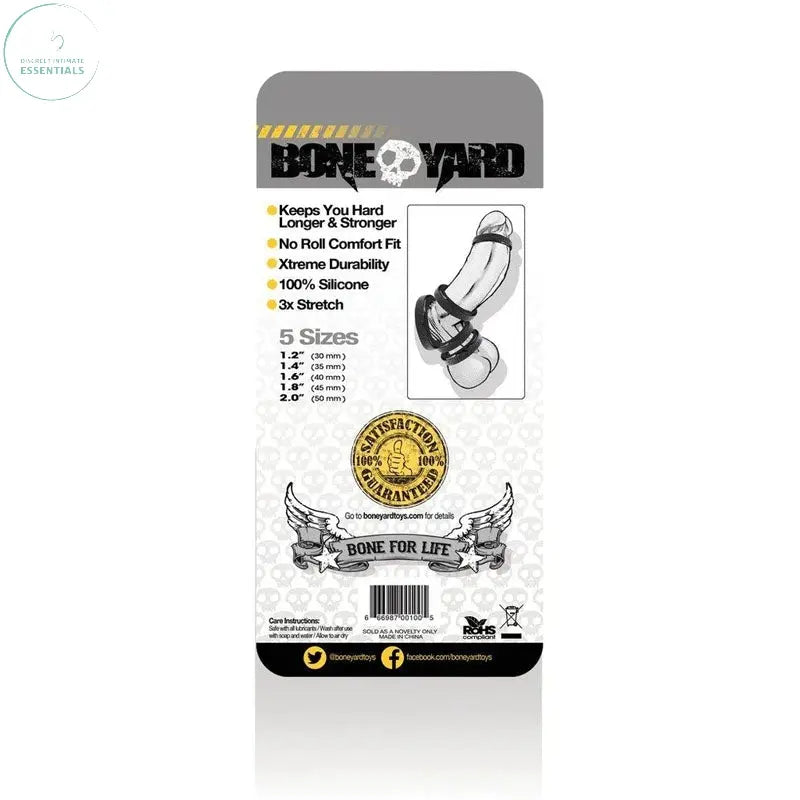 Affordable quality Boneyard Silicone Ring 5 Pcs Kit -  Cock Rings - Set of 5 Sizes  from C1 Releasing by Discreet Intimate Essentials with Discreet Delivery 