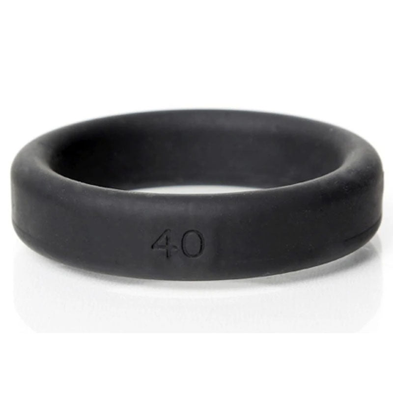 Boneyard Silicone Ring 40mm -  40 mm Cock Ring showing a sleek black silicone design for comfort and durability.