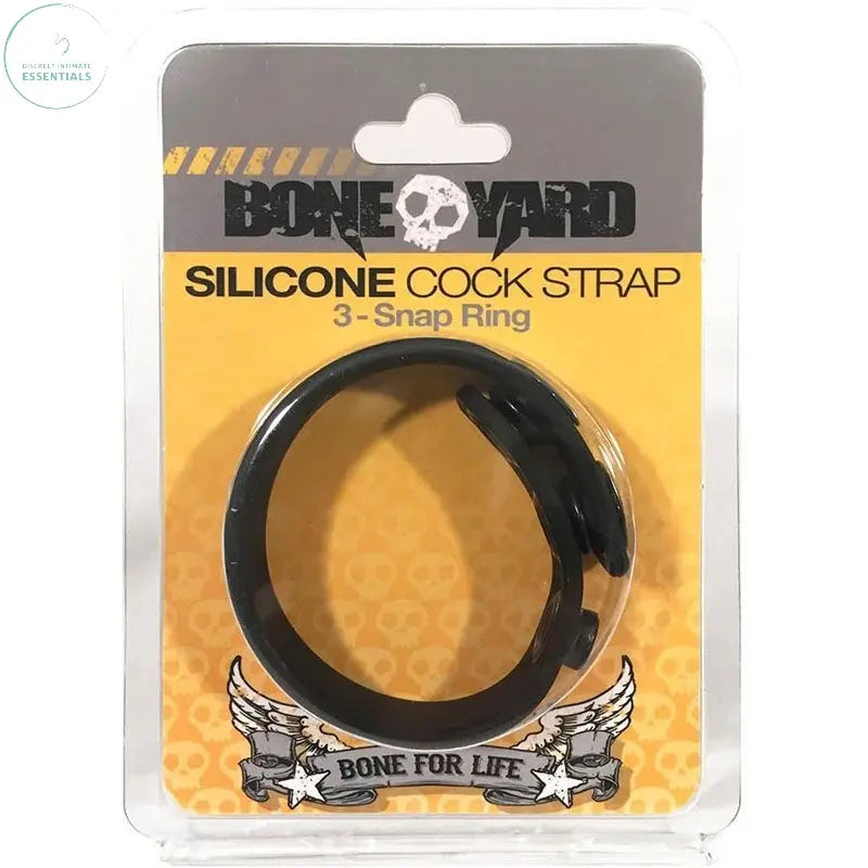 Affordable quality Boneyard Silicone Cock Strap  -  3-Snap Adjustable Cock Ring  from C1 Releasing by Discreet Intimate Essentials with Discreet Delivery 