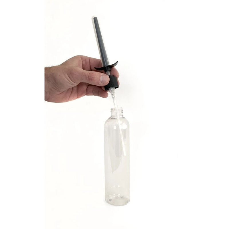 Boneyard Skwert Lube Injector -  Lube Injector for Bottles being used with a transparent lube bottle.