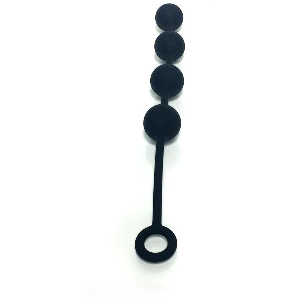 Boneyard Ass Ballz M -  40 cm Medium Anal Balls in black silicone with 4 insertion balls and durable silicone.