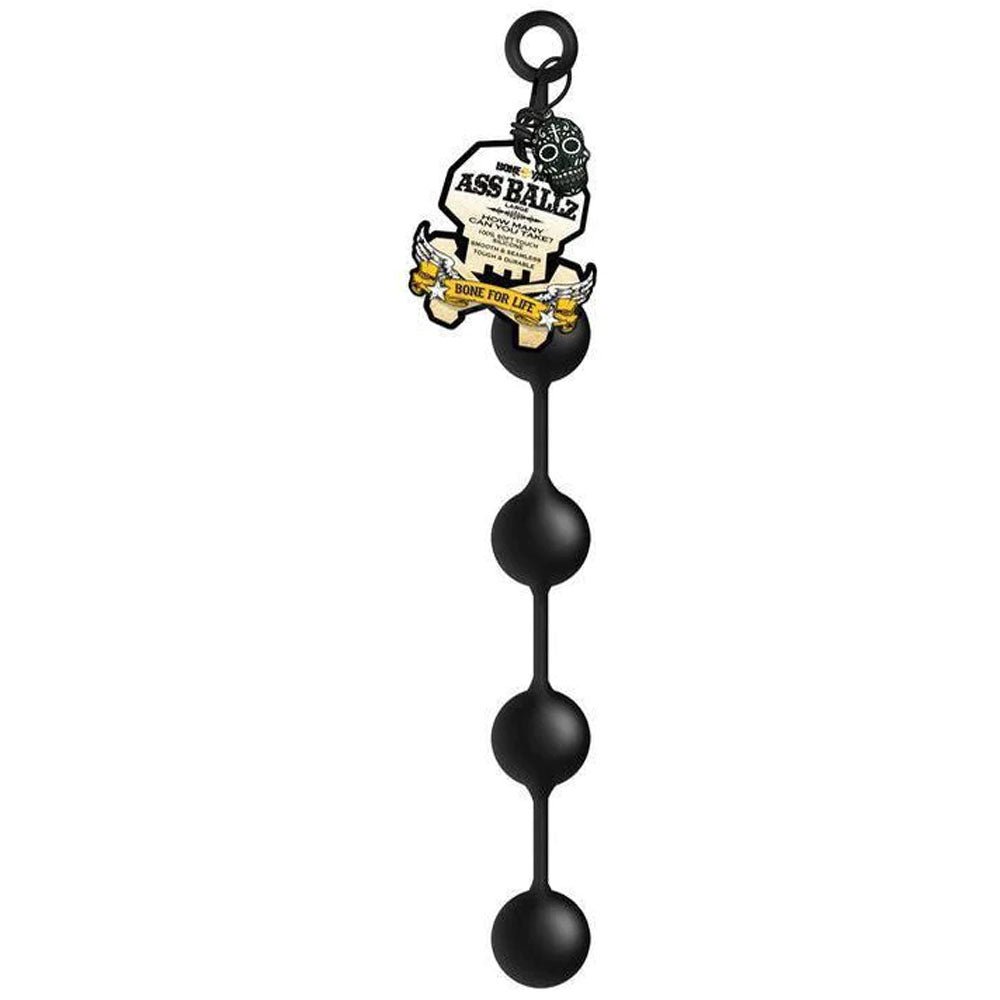 Boneyard Ass Ballz L - 46 cm Large Anal Balls featuring four black silicone insertion balls.