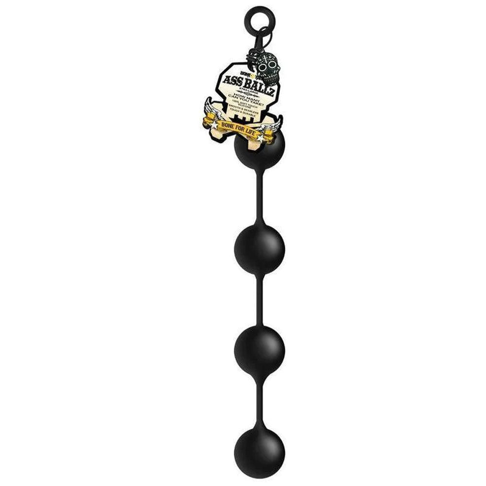 Boneyard Ass Ballz XL -  52 cm XL Anal Balls display with three large black silicone balls.