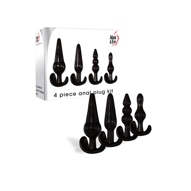 Adam & Eve 4 Piece Anal Plug Kit -  Butt Plugs - Set of 4 Sizes with various shapes and sizes for exploring intimacy.