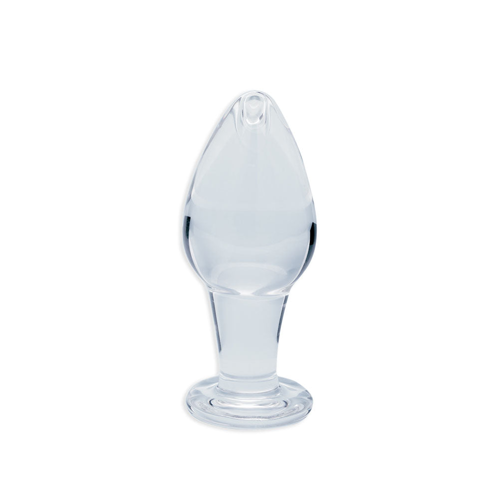 Clarity - Utopian Bud -  8.9 cm Glass Butt Plug showcasing premium borosilicate glass design.