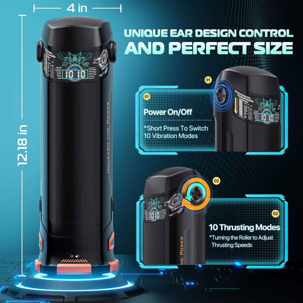 CyberSkin The Titan - USB Rechargeable Thrusting & Vibrating Auto Masturbator with Heater with unique design control and specifications.