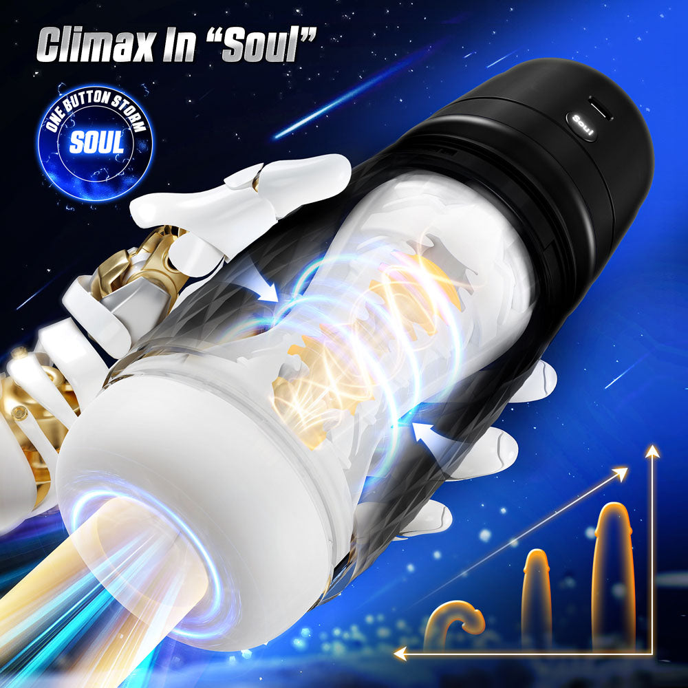 CyberSkin The Warrior -  USB Rechargeable Sucking & Vibrating Auto Masturbator with innovative design and pulse features.