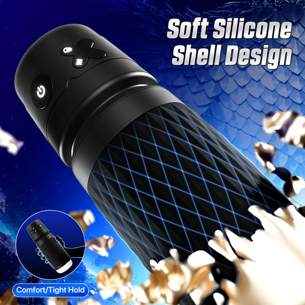 CyberSkin The Warrior -  USB Rechargeable Sucking & Vibrating Auto Masturbator with soft silicone shell design.