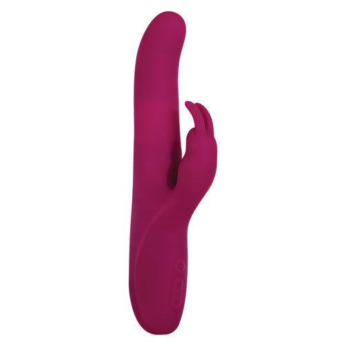 Adam & Eve Eve's Twirling Rabbit Thruster - 24.1 cm USB Rechargeable Thrusting Rabbit Vibrator in vibrant pink color.