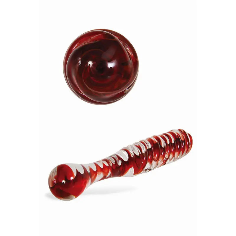 Adam & Eve Sweetheart Swirl Glass Dildo - /Red Glass 22 cm Dildo Adam & Eve Discreet Intimate Essentials.