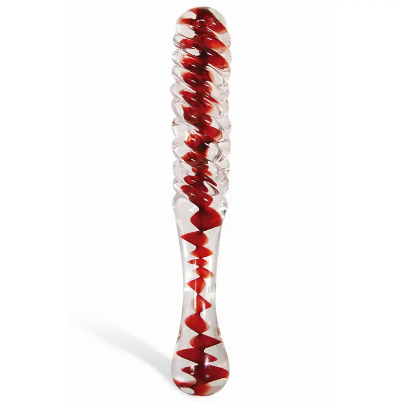 Adam & Eve Sweetheart Swirl Glass Dildo - /Red Glass 22 cm Dildo Adam & Eve Discreet Intimate Essentials.