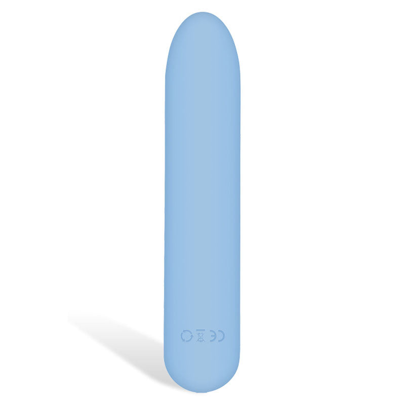 Adam & Eve Eve's Silky Sensations Rechargeable Bullet -  9.4 cm USB Rechargeable Bullet in soft blue silicone.