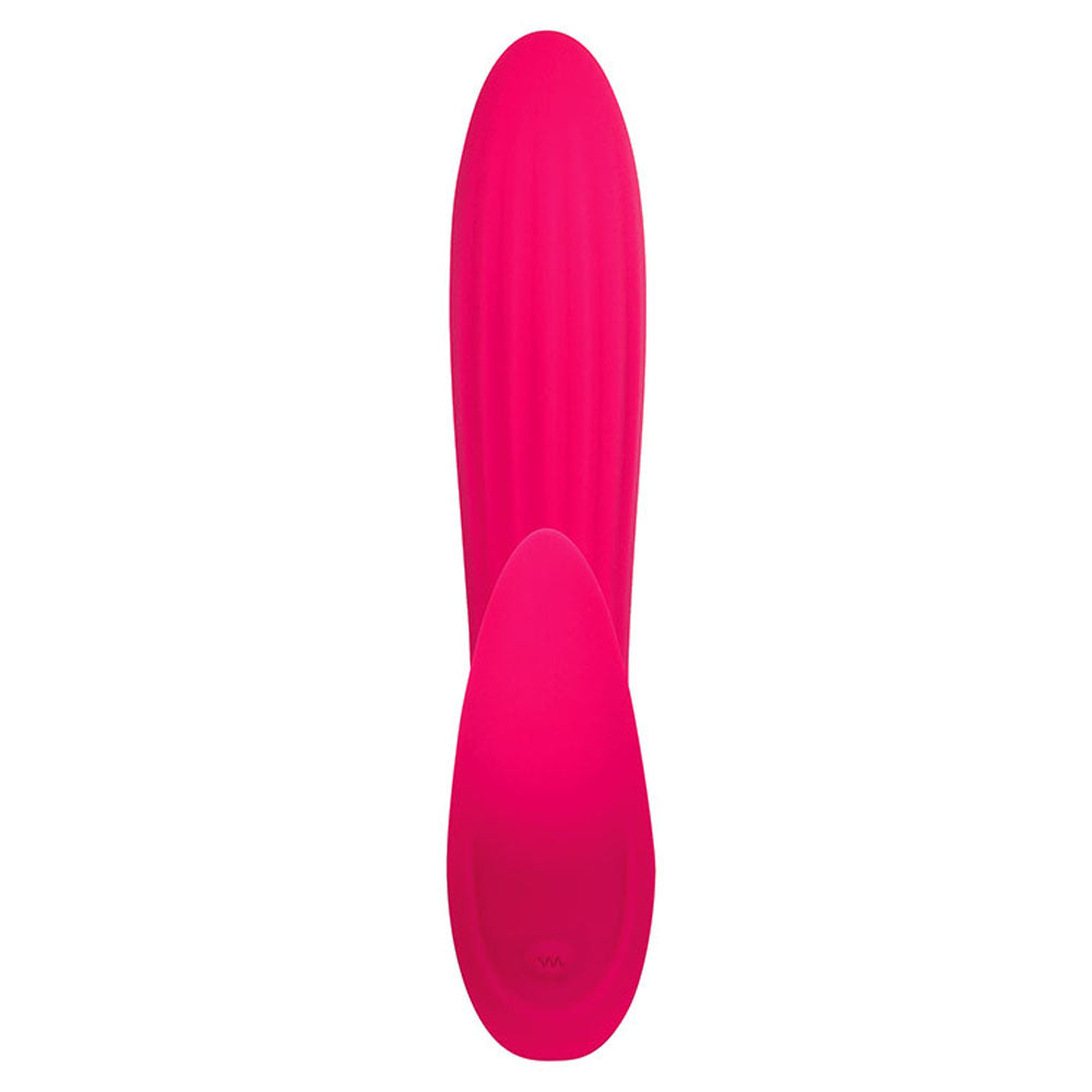 Adam & Eve EVES BLISS VIBRATOR, a rabbit vibrator with clitoral stimulation in vibrant pink silicone.