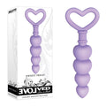Evolved Sweet Treat -  11.5 cm Beaded Butt Plug with Handle in lavender silicone packaging.