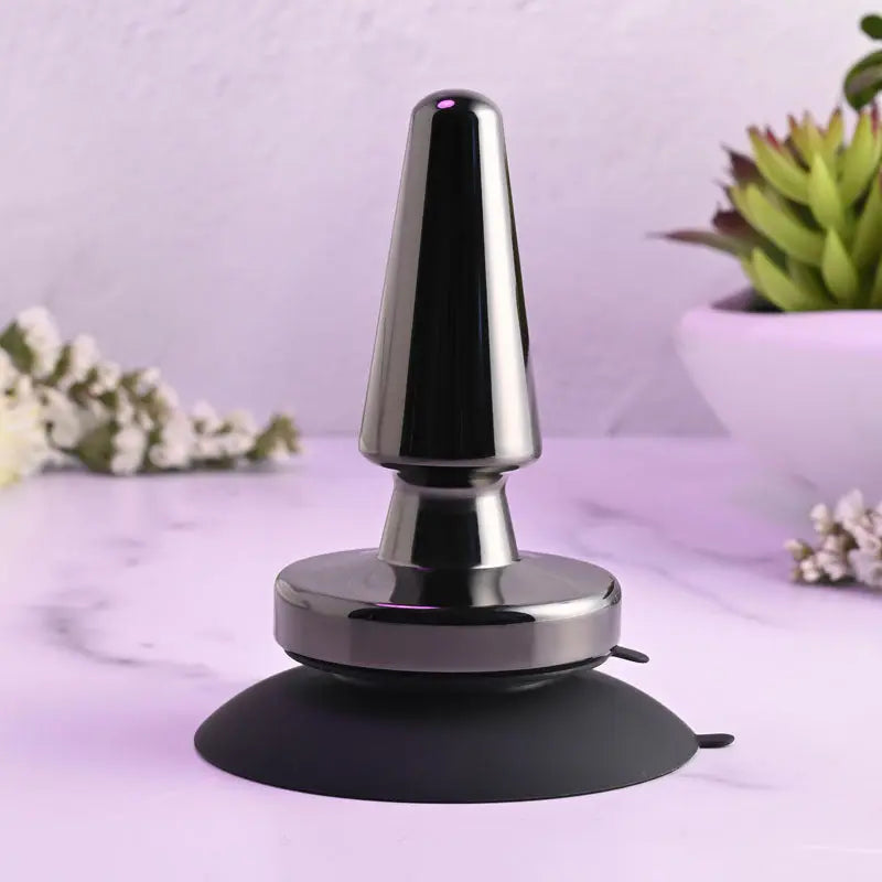 Evolved BEGINNER METAL PLUG - Black  11.2 cm USB Rechargeable Vibrating Butt Plug Evolved Discreet Intimate Essentials.