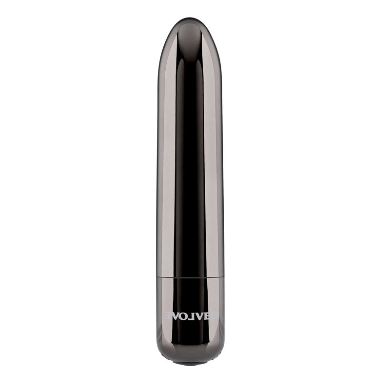 Evolved REAL SIMPLE - Black 10 cm USB Rechargeable Bullet, sleek design for intimate essentials for her.