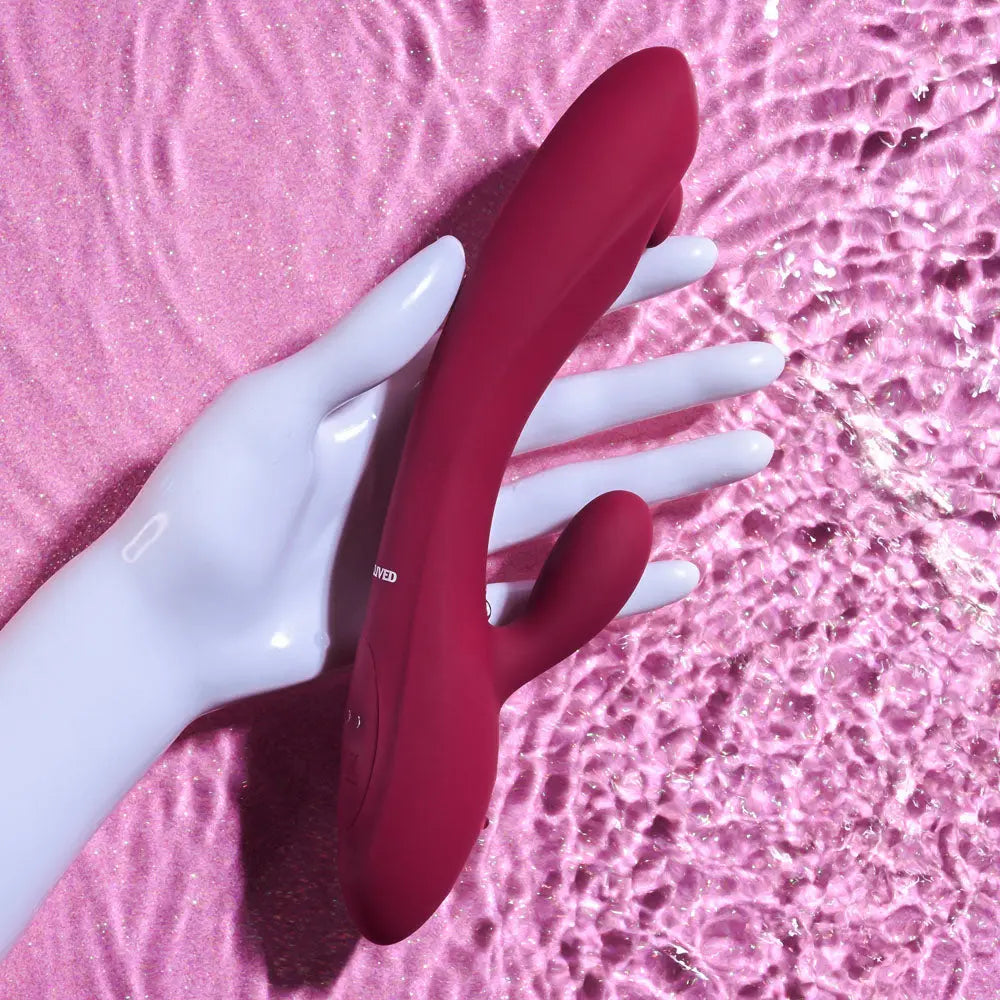 Evolved JAMMIN' G - Burgundy 20.1 cm USB Rechargeable Rabbit Vibrator Evolved Discreet Intimate Essentials.