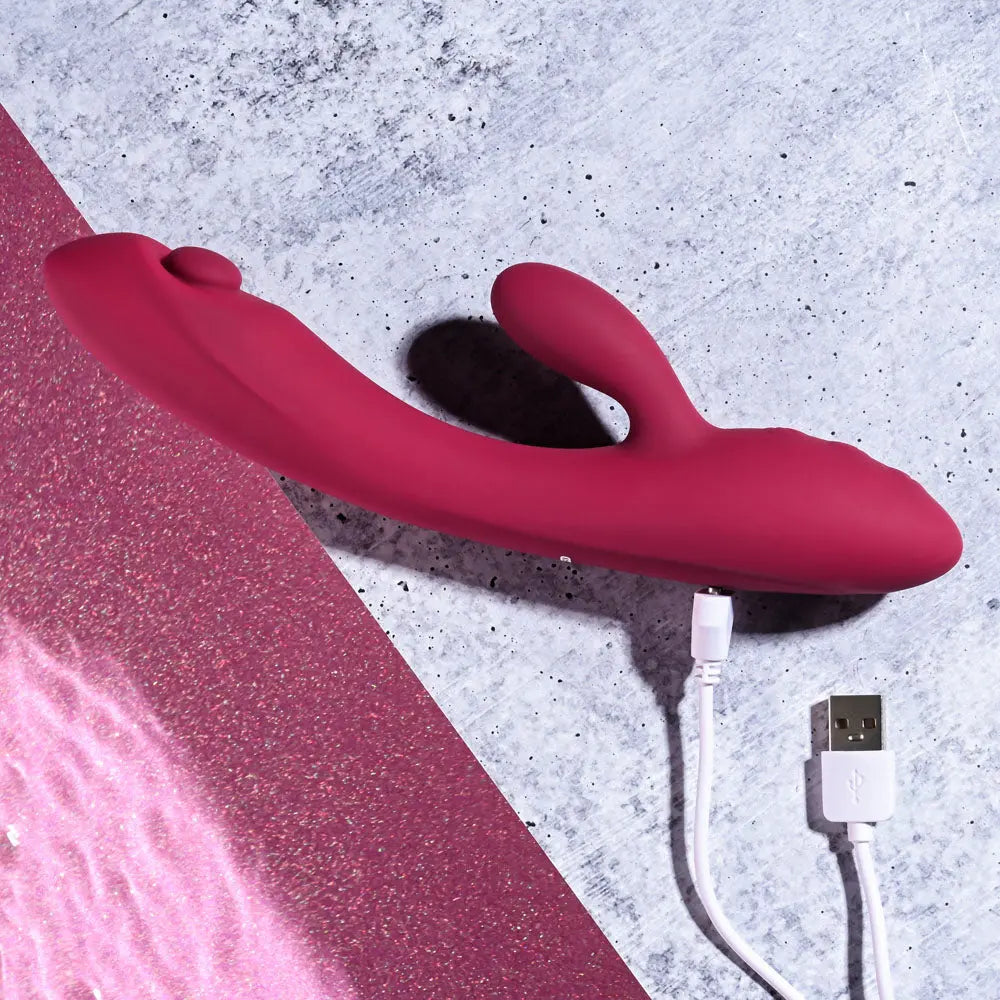 Evolved JAMMIN' G - Burgundy 20.1 cm USB Rechargeable Rabbit Vibrator Evolved Discreet Intimate Essentials.