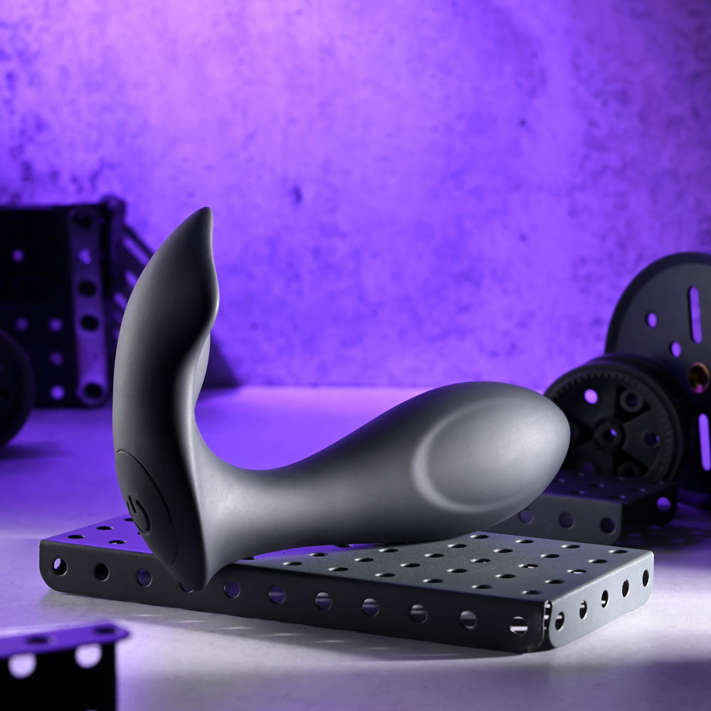 Evolved TAKE ME OUT USB rechargeable wearable vibrators with remote control on a stylish display.