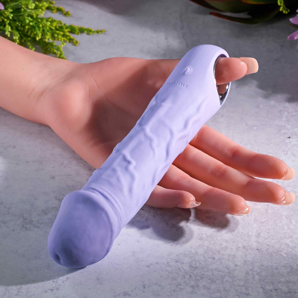 Evolved FANTASY - 18.4 cm USB Rechargeable Vibrator shown in hand, highlighting its lifelike design and comfort features.