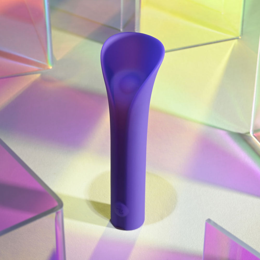 Evolved FULL COVERAGE - 11.9 cm USB Rechargeable Bullet in vibrant purple design, perfect for intimate essentials for her.